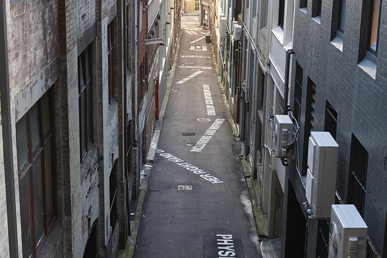 Agatha Gothe-Snape, 'Here, an Echo', 2017, installation view Wemyss Lane, Surry Hills, Sydney