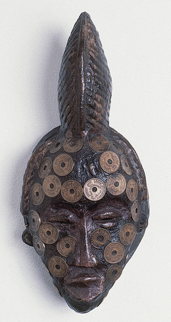 African Puma Region Mask with British Coins