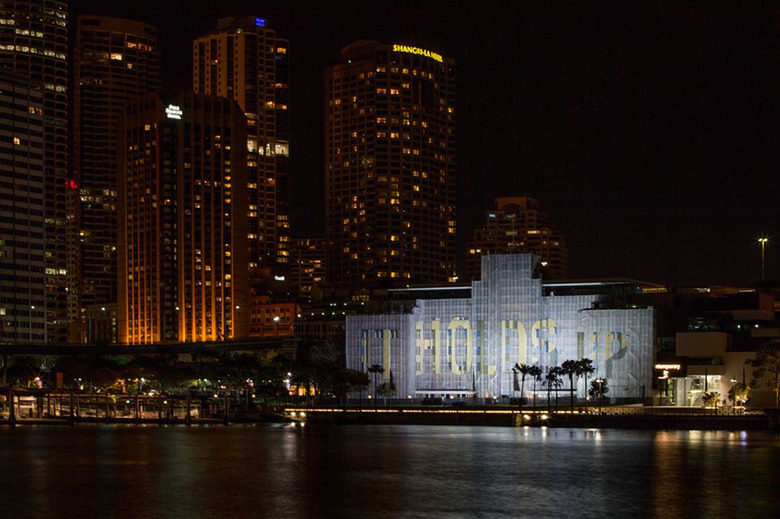 installation view: Agatha Gothe-Snape and Mike Hewson - IT HOLDS UP, 2013 | at The Museum of Contemporary Art Australia - view from Opera House