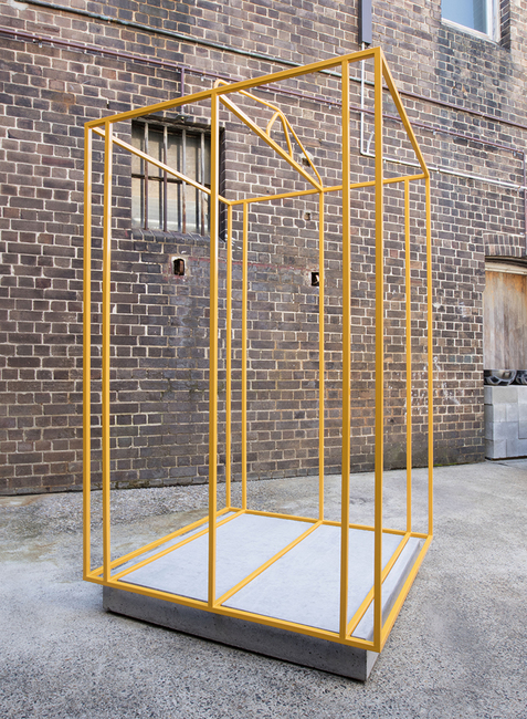 installation view: Bonita Bub, Box Study for Industry I, 2017 | outdoor sculpture court | at The Commercial Gallery, Sydney