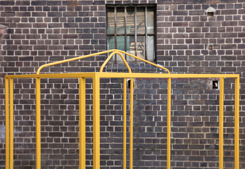 installation view: Bonita Bub, Box Study for Industry I, 2017 | outdoor sculpture court | at The Commercial Gallery, Sydney