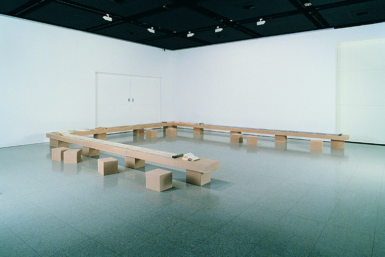 installation view: Narelle Jubelin - On Writing. Writing On, 2002, John Curtin Gallery, Curtin University, Perth