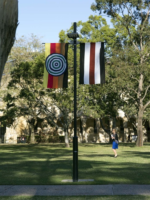 Archie Moore, 14 Nations, 2014 | Courting Blakness: Recalibrating Knowledge in the Sandstone University | curated by Fiona Foley | Queensland University Great Court, Brisbane