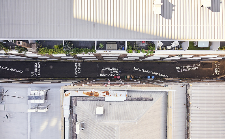 Agatha Gothe-Snape, 'Here, an Echo', 2017, installation view Wemyss Lane, Surry Hills, Sydney (drone image)