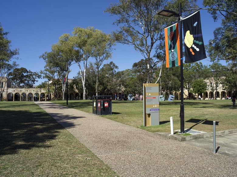 Archie Moore, 14 Nations, 2014 | Courting Blakness: Recalibrating Knowledge in the Sandstone University | curated by Fiona Foley | Queensland University Great Court, Brisbane