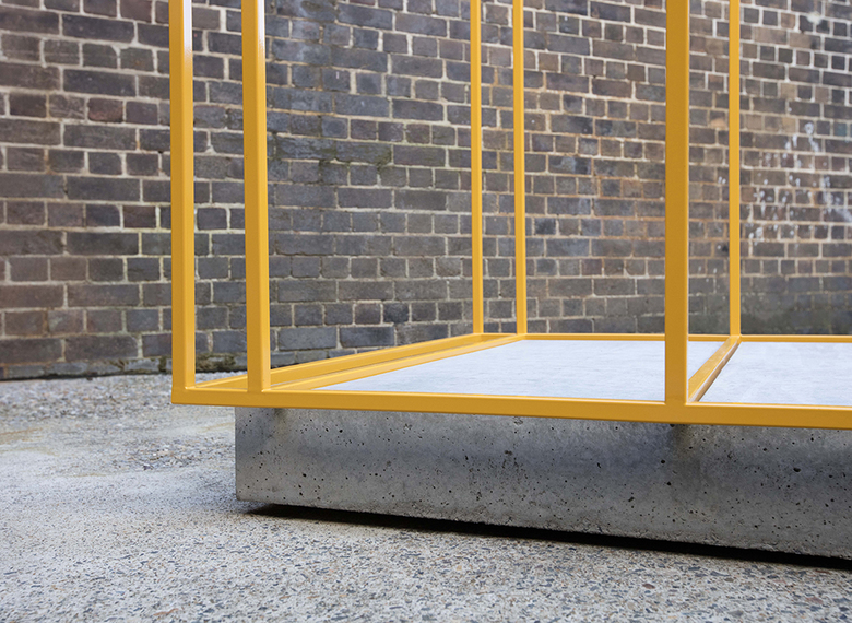 installation view: Bonita Bub, Box Study for Industry I, 2017 | outdoor sculpture court | at The Commercial Gallery, Sydney