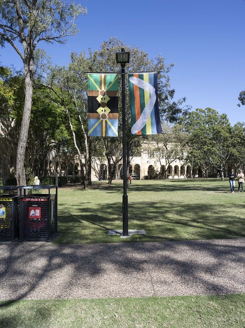 Archie Moore, 14 Nations, 2014 | Courting Blakness: Recalibrating Knowledge in the Sandstone University | curated by Fiona Foley | Queensland University Great Court, Brisbane